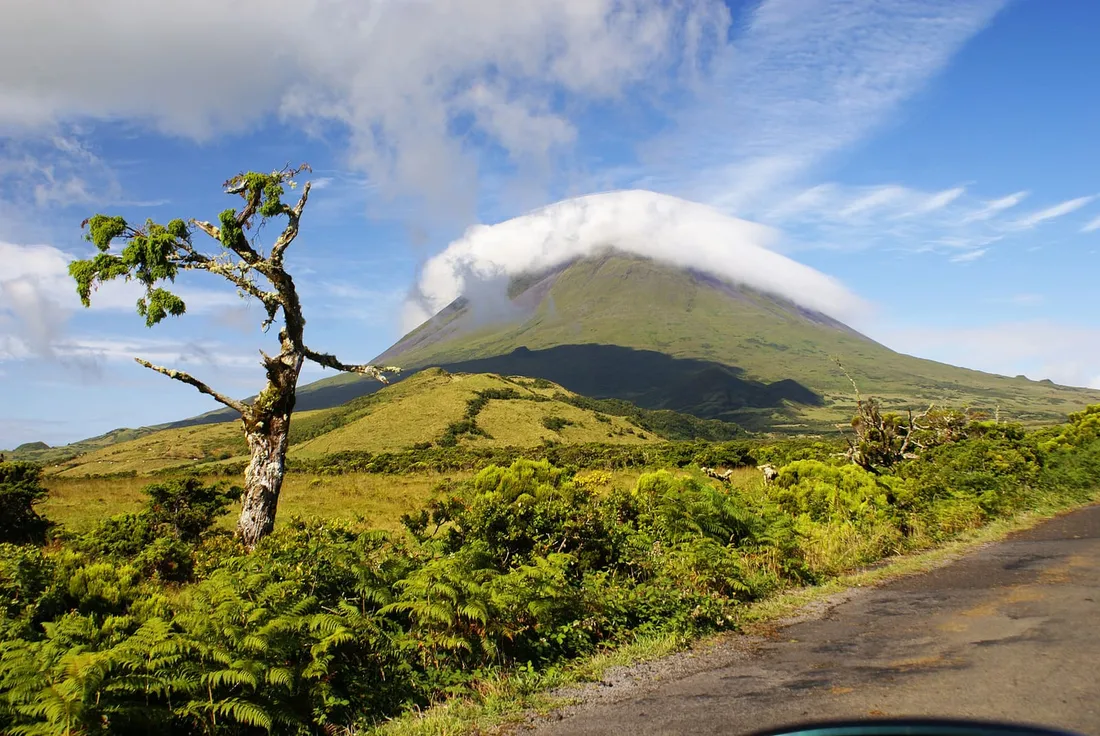 Pico mountain rising above the clouds, Azores